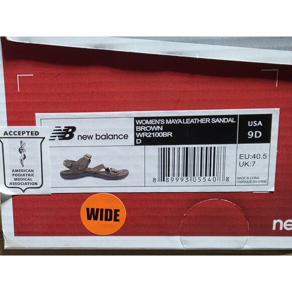 New Balance Maya Sports Sandals Nubuck Sz 9D 8.5 Brown Leather Anatomical Heel - Picture 15 of 15